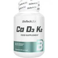 BiotechUSA Ca D3 K2 complément alimentaire permettant de maintenir les os et les dents en bonne santé 90 cps