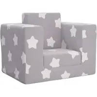 vidaXL Canapé-lit pour enfants gris clair étoiles peluche douce