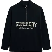 Superdry Slouchy Graphic Half Zip Sweater Noir XS Femme