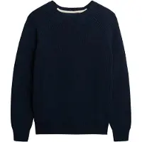 Superdry Femme Pull en Maille Côtelée Coupe Décontractée Navy Taille: 42