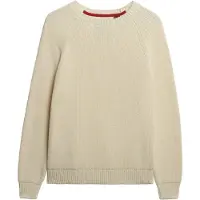 Superdry Femme Pull en Maille Côtelée Coupe Décontractée White Taille: 36