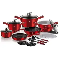 Berlinger Haus Set de Casseroles BH-7035 Granit Burgundy