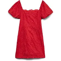 Vero Moda Robe de cocktail 'VMElin' rouge sang