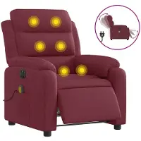 vidaXL Fauteuil de massage électrique vin rouge tissu