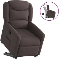 vidaXL Fauteuil relax avec releveur Tissu marron foncé