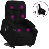 vidaXL Fauteuil de massage avec releveur Noir Tissu