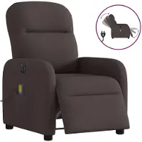 vidaXL Fauteuil de massage électrique Tissu marron foncé
