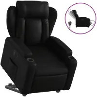 vidaXL Fauteuil relax releveur électrique noir similicuir