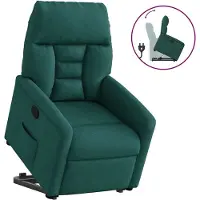 vidaXL Fauteuil relax avec releveur Vert foncé Tissu