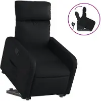 vidaXL Fauteuil relax avec releveur Noir Similicuir