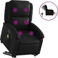 vidaXL Fauteuil de massage avec releveur électrique noir similicuir