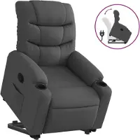 vidaXL Fauteuil relax releveur gris foncé Tissu