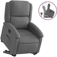 vidaXL Fauteuil relax releveur gris foncé Tissu