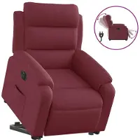 vidaXL Fauteuil relax avec releveur électrique Tissu rouge vin