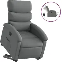 vidaXL Fauteuil relax avec releveur électrique Gris foncé Tissu