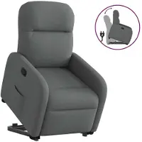 vidaXL Fauteuil relax releveur gris foncé Tissu