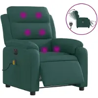vidaXL Fauteuil de massage électrique Vert foncé Tissu