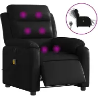 vidaXL Fauteuil de massage électrique noir similicuir