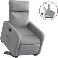 vidaXL Fauteuil relax releveur gris clair Tissu