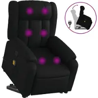vidaXL Fauteuil de massage avec releveur Noir similicuir