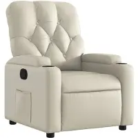 vidaXL Fauteuil relax Crème Similicuir