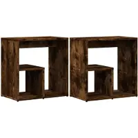 vidaXL Tables d'appoint 2 pcs chêne fumé 50x30x50 cm bois d'ingénierie