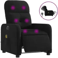vidaXL Fauteuil de massage électrique noir tissu