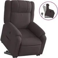 vidaXL Fauteuil relax avec releveur Tissu marron foncé