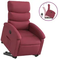 vidaXL Fauteuil relax avec releveur vin rouge Tissu