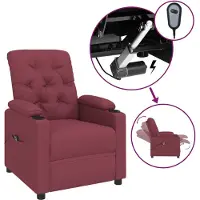 vidaXL Fauteuil relax électrique vin rouge tissu