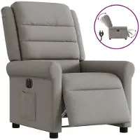 vidaXL Fauteuil relax électrique Tissu Taupe