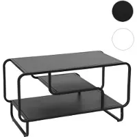 Mendler Table basse HWC-O49, table de salon, style industriel, 3 tablettes, métal, 45 x 80 x 40 cm noir