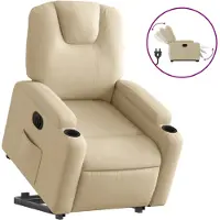 vidaXL Fauteuil relax avec releveur électrique Crème Tissu