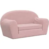 vidaXL Canapé-lit pour enfants 2 places Rose Peluche douce