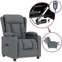 vidaXL Fauteuil relax électrique gris similicuir