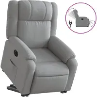 vidaXL Fauteuil relax avec releveur électrique Gris clair Tissu