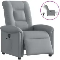 vidaXL Fauteuil relax électrique gris clair Tissu