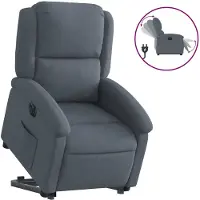 vidaXL Fauteuil relax releveur électrique gris foncé velours