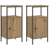 vidaXL Tables de chevet 2 pcs chêne artisanal bois d'ingénierie