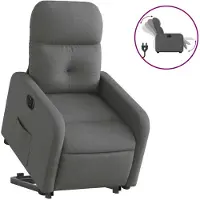 vidaXL Fauteuil relax avec releveur électrique Tissu gris foncé