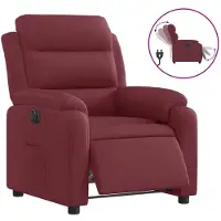 vidaXL Fauteuil relax électrique vin rouge tissu