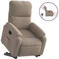 vidaXL Fauteuil relax releveur électrique Taupe Tissu microfibre