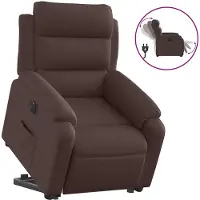 vidaXL Fauteuil relax avec releveur électrique Tissu marron foncé