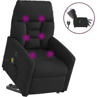 vidaXL Fauteuil de massage électrique avec releveur Noir Tissu