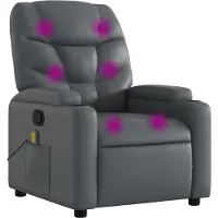 vidaXL Fauteuil de massage Gris Similicuir
