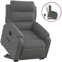 vidaXL Fauteuil relax releveur gris foncé Tissu