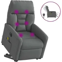 vidaXL Fauteuil de massage électrique avec releveur Tissu gris foncé