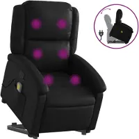 vidaXL Fauteuil de massage avec releveur Noir similicuir