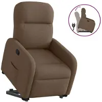vidaXL Fauteuil relax avec releveur Marron Tissu