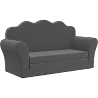 vidaXL Canapé-lit pour enfants 2 places Anthracite Peluche douce